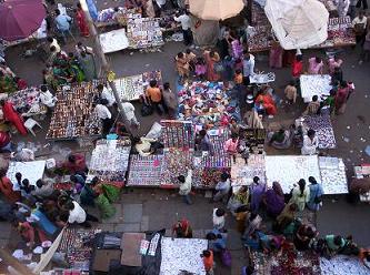 Een markt in India