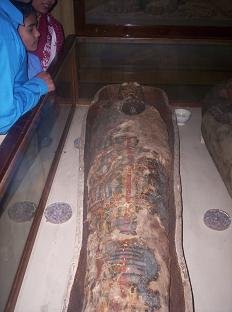 Een mummie in het museum van India